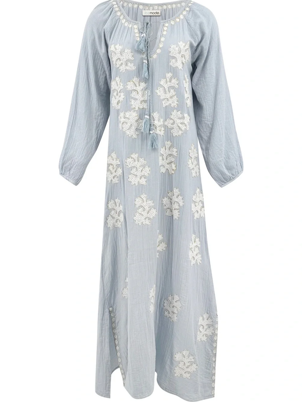 Ibiza Mode Kaftan Leaf Pale Blue sz XS/S